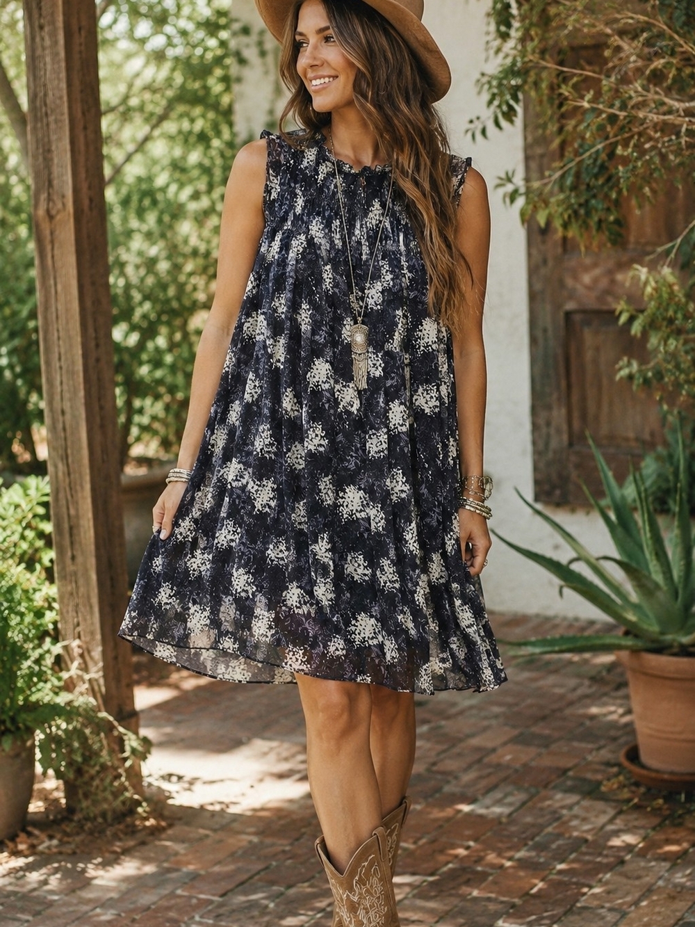 Joie Baltic Print Mini Dress Floral Blue & White XL NWT